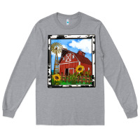 Heather Grey rustic western barn olivia Long Sleeve Tee - OliviaCreatesArt
