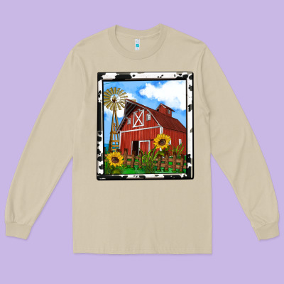 Rustic Western Barn Olivia Long Sleeve Tee Designed By Oliviacreatesart