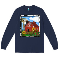 Navy rustic western barn olivia Long Sleeve Tee - OliviaCreatesArt