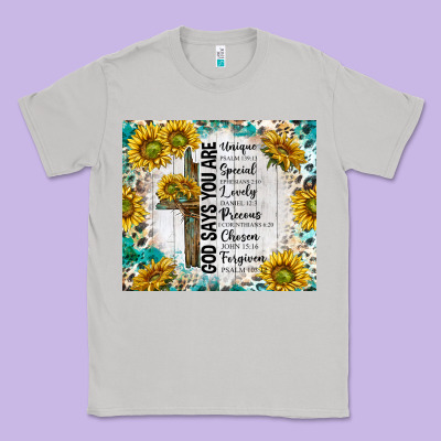 God Says You Are With Sunflower Classic Tee Designed By Tumblerdesignbyshophia