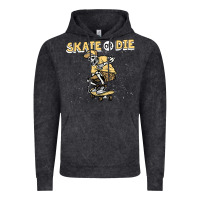 Vintage Black skate or die funny skeleton skating skater halloween costume Vintage Hoodie - longCreatives