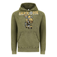 Vintage Olive skate or die funny skeleton skating skater halloween costume Vintage Hoodie - longCreatives