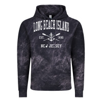 Cloud Black Long Beach Island NJ Vintage Crossed Oars & Boat Anchor Spor Vintage Hoodie - longCreatives
