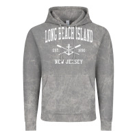Cloud Rock Long Beach Island NJ Vintage Crossed Oars & Boat Anchor Spor Vintage Hoodie - longCreatives