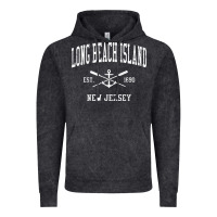 Vintage Black Long Beach Island NJ Vintage Crossed Oars & Boat Anchor Spor Vintage Hoodie - longCreatives