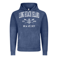 Vintage Denim Long Beach Island NJ Vintage Crossed Oars & Boat Anchor Spor Vintage Hoodie - longCreatives