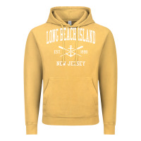 Vintage Mustard Long Beach Island NJ Vintage Crossed Oars & Boat Anchor Spor Vintage Hoodie - longCreatives