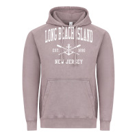 Vintage Zinc Long Beach Island NJ Vintage Crossed Oars & Boat Anchor Spor Vintage Hoodie - longCreatives
