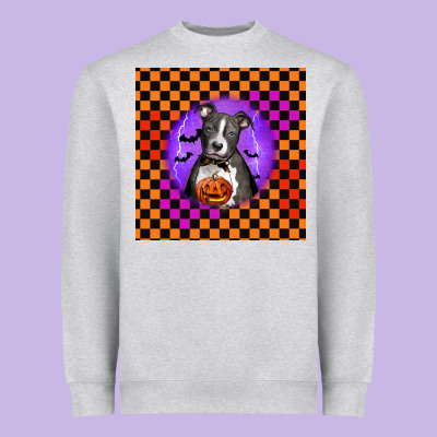 Halloween American Pitbull Terrier Heavyweight Sweatshirt Designed By Lillyallendesigns