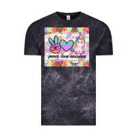 Cloud Black peace loeve unicorns Vintage Tee - CowGirlArtShop