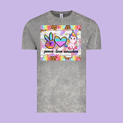Peace Loeve Unicorns Vintage Tee Designed By Cowgirlartshop
