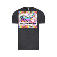 Vintage Black peace loeve unicorns Vintage Tee - CowGirlArtShop
