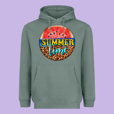 Summer Time Watermelon Heavyweight Hoodie Designed By Barkaloodesign