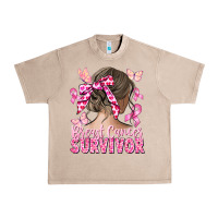 French Oak breast cancer survivor messy bun Urban Heavy Tee - CowGirlArtShop