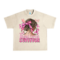 Sandshell breast cancer survivor messy bun Urban Heavy Tee - CowGirlArtShop