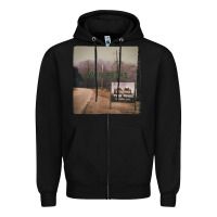 Black Twin Peaks City Limits Welcome Sign Vintage Zipper Hoodie - longCreatives
