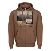 Chestnut Twin Peaks City Limits Welcome Sign Vintage Zipper Hoodie - longCreatives