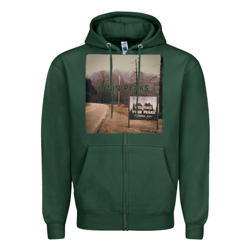 Twin Peaks City Limits Welcome Sign Vintage Zipper Hoodie by longCreatives | Teevron
