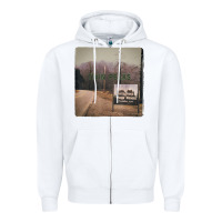 White Twin Peaks City Limits Welcome Sign Vintage Zipper Hoodie - longCreatives