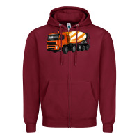 Burgundy cement truck Zipper Hoodie - Artiststas