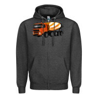 Charcoal Heather cement truck Zipper Hoodie - Artiststas