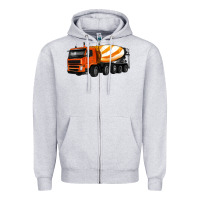 Heather Grey cement truck Zipper Hoodie - Artiststas