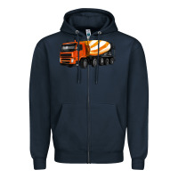Navy cement truck Zipper Hoodie - Artiststas