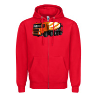Red cement truck Zipper Hoodie - Artiststas