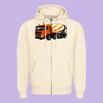 Cement Truck Zipper Hoodie Designed By Artiststas