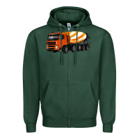 Sports Green cement truck Zipper Hoodie - Artiststas