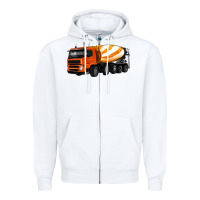 White cement truck Zipper Hoodie - Artiststas