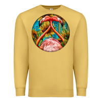 Antique Gold flamingos with western background Premium Sweatshirt - BarkalooDesign