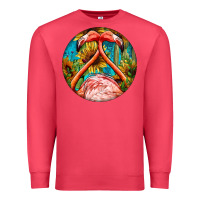Cardinal flamingos with western background Premium Sweatshirt - BarkalooDesign
