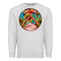 Dove Grey flamingos with western background Premium Sweatshirt - BarkalooDesign