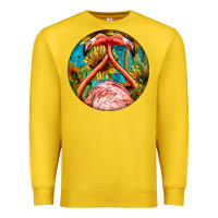 Lemon flamingos with western background Premium Sweatshirt - BarkalooDesign