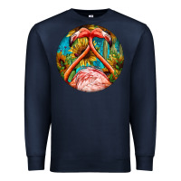 Navy flamingos with western background Premium Sweatshirt - BarkalooDesign