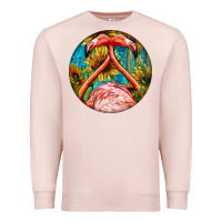 Pale Pink flamingos with western background Premium Sweatshirt - BarkalooDesign