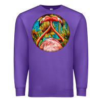 Purple flamingos with western background Premium Sweatshirt - BarkalooDesign