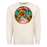 Sandshell flamingos with western background Premium Sweatshirt - BarkalooDesign