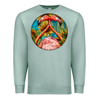 Seafoam flamingos with western background Premium Sweatshirt - BarkalooDesign