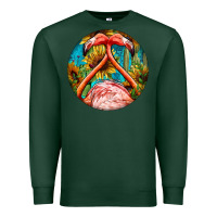 Sports Green flamingos with western background Premium Sweatshirt - BarkalooDesign