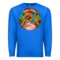 True Royal flamingos with western background Premium Sweatshirt - BarkalooDesign