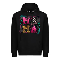 Black Racing leopard frame mama Mother's Day Premium Hoodie - LillyAllenDesigns