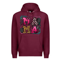 Burgundy Racing leopard frame mama Mother's Day Premium Hoodie - LillyAllenDesigns