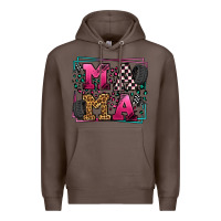 Coffee Racing leopard frame mama Mother's Day Premium Hoodie - LillyAllenDesigns