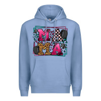 Colony Blue Racing leopard frame mama Mother's Day Premium Hoodie - LillyAllenDesigns