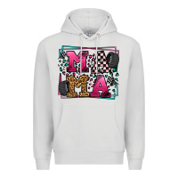 Dove Grey Racing leopard frame mama Mother's Day Premium Hoodie - LillyAllenDesigns