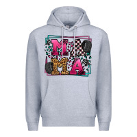 Heather Grey Racing leopard frame mama Mother's Day Premium Hoodie - LillyAllenDesigns