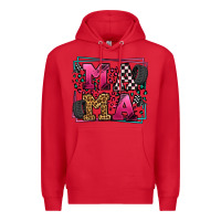 Red Racing leopard frame mama Mother's Day Premium Hoodie - LillyAllenDesigns