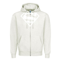 Oatmeal Heather Supergirl White & Pink Shield Zipper Hoodie - longCreatives
